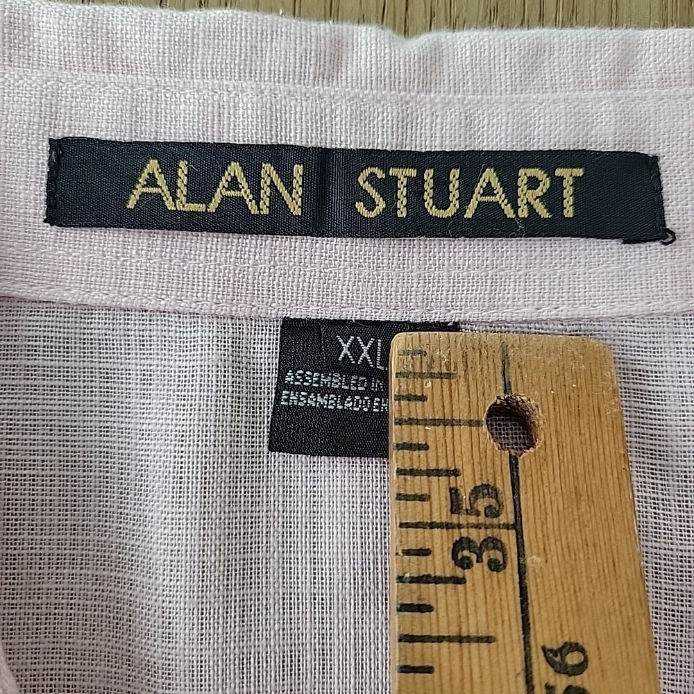 Alan Stuart Men's Vintage Polo Shirt Size 2XL Pink Button Down Short Sleeve - Picture 3 of 11